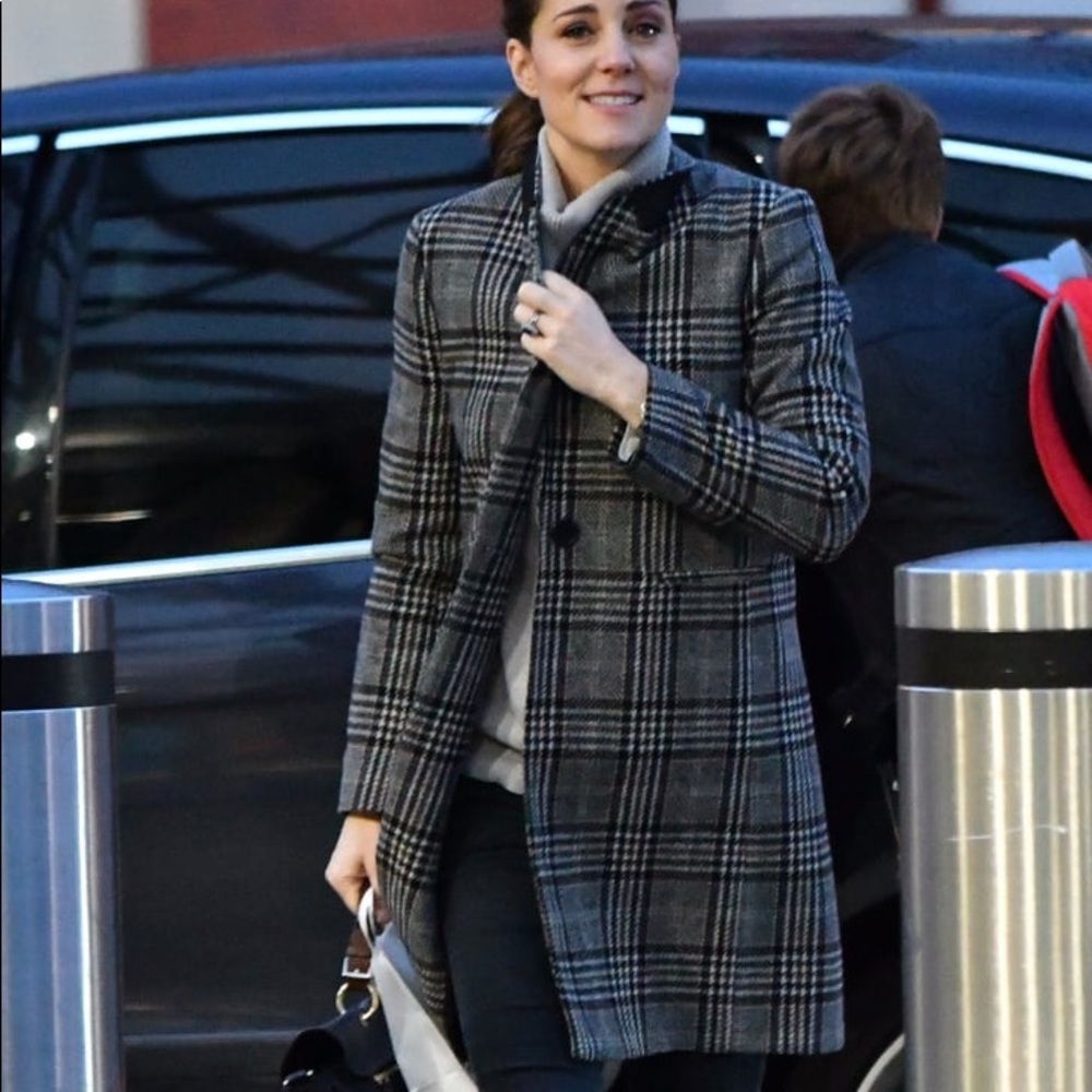 Plaid checkered coat as worn by Kate Middleton